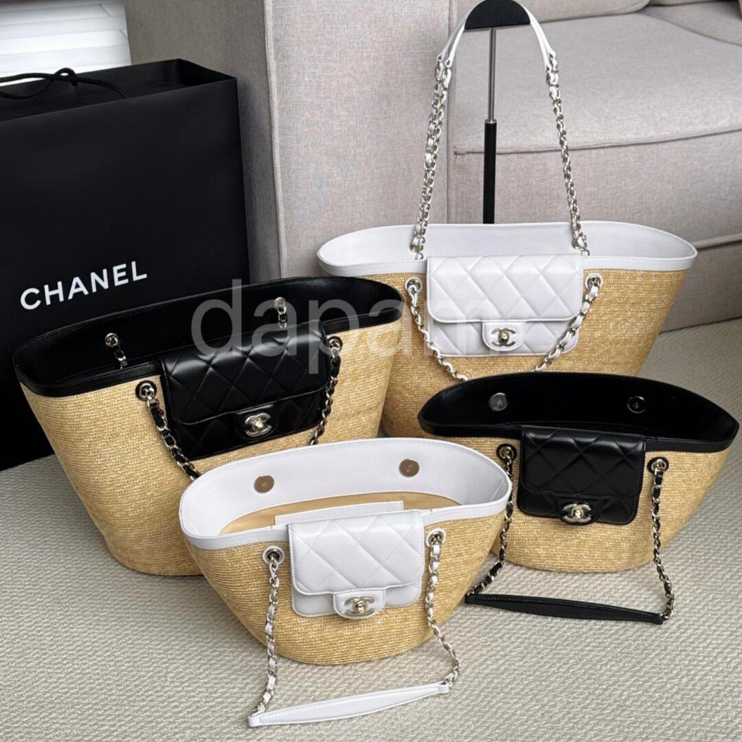 샤넬 26C 크루즈 라탄 바게트백 쇼퍼백 